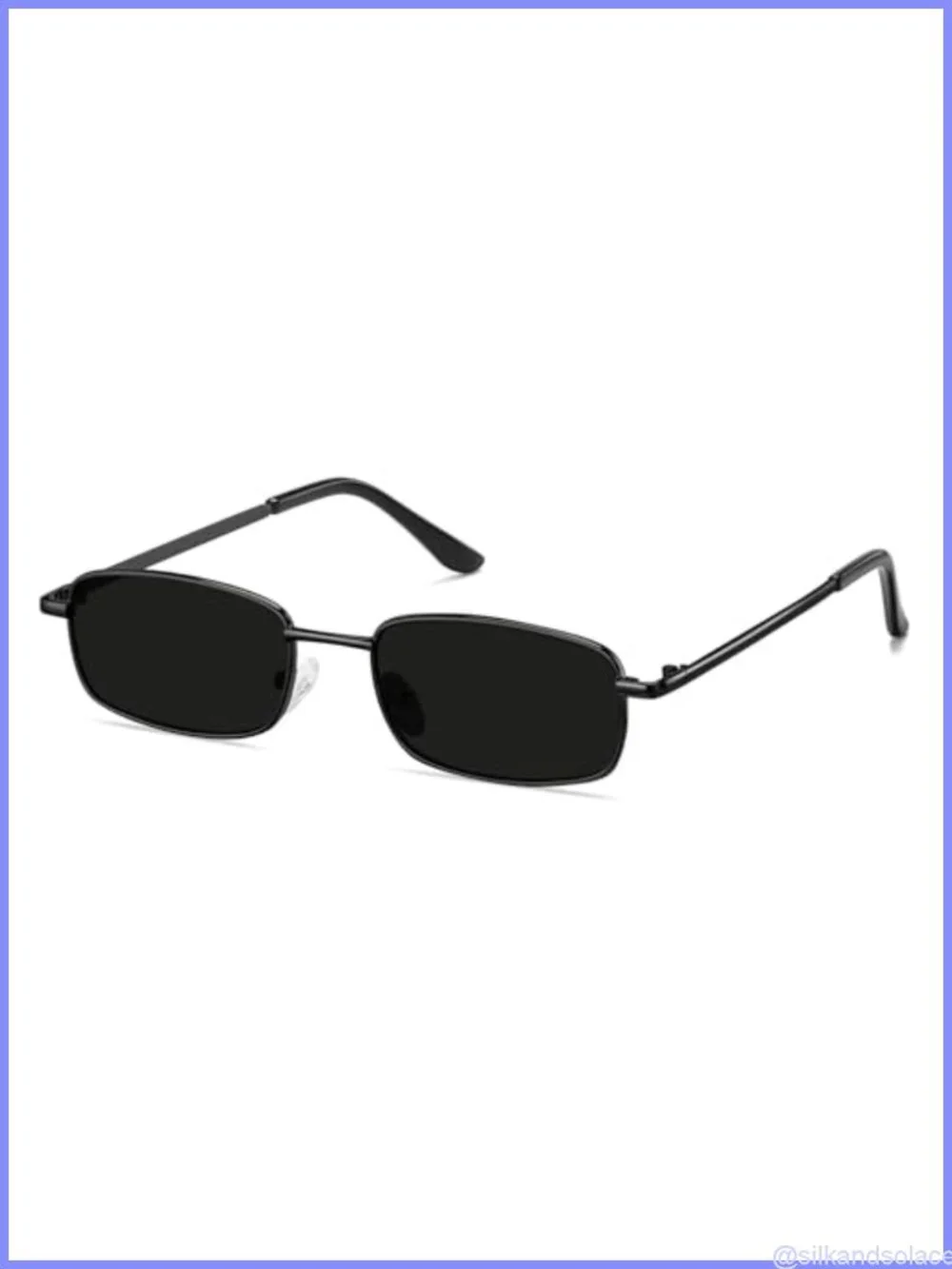 Small Retro Rectangle Sunglasses Y2K 90s Metal Frame UV400